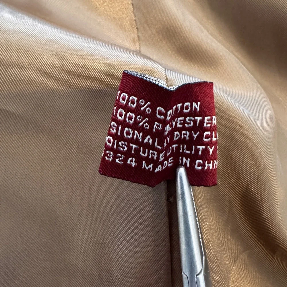 COVINGTON Corduroy Mens Sport Coat 46R Lt Brown Leather Buttons Professor Preppy